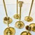 Brass Mid Century Hollywood Regency Gustavian Swedish Graduating Brass Candle Holders - Set of 7 For Sale - Image 8 of 10