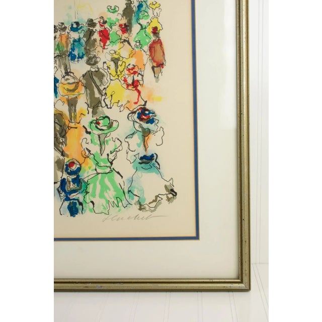 1970s 1974 Signed Urbain Huchet "Racetrack" Abstract Impressionist Lithograph For Sale - Image 5 of 13