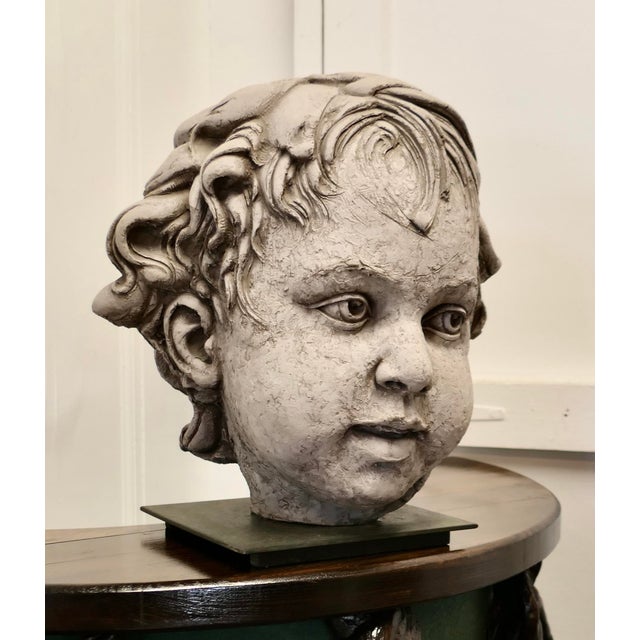 Philippe Seené, Large Bust of a Child, 2004, Clay on Bronze Base For Sale - Image 9 of 10