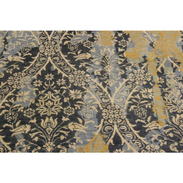 1990s Shabby Chic Abstract Modern Howard Gray/Ivory Wool Rug - 8'0 X 10'1 For Sale In New York - Image 6 of 8