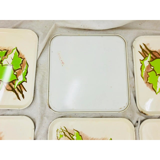 Metal Vintage Set Metal Serving Trays For Sale - Image 7 of 8