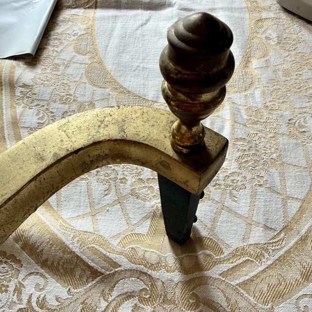 Mid 20th Century Harvin Federal Style Brass Fireplace Andirons, a Pair For Sale - Image 10 of 12