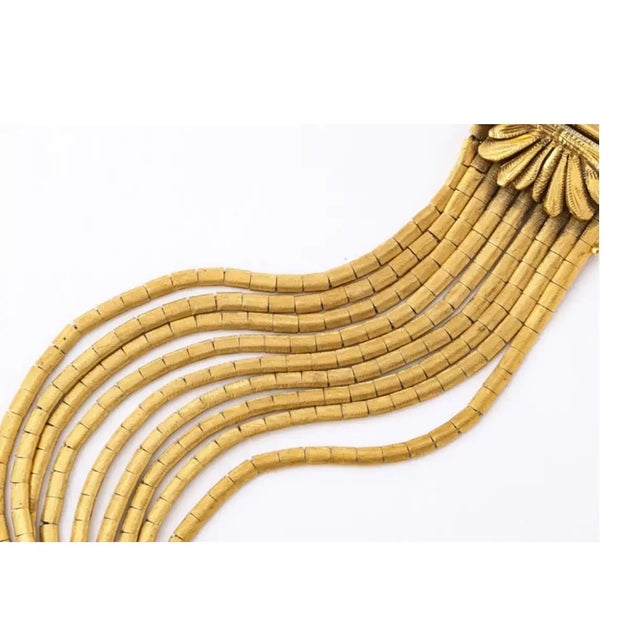 Mid-Century Modern 18kt Gold 9 Strand Spaghetti Link Bracelet For Sale - Image 3 of 7