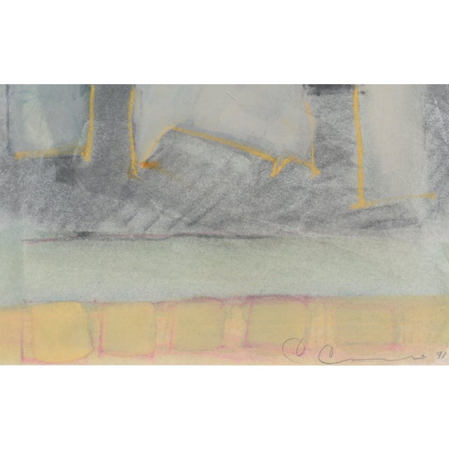 Abstract Chris Cacciotti "Chimneys at Dusk" Abstract Landscape 1991 For Sale - Image 3 of 6