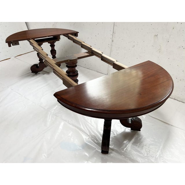Napoleon III Dining Table in Mahogany and Veneer For Sale - Image 5 of 15