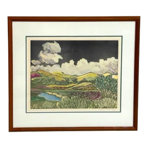 Vintage Ann Hogle Original Watercolor Landscape Painting