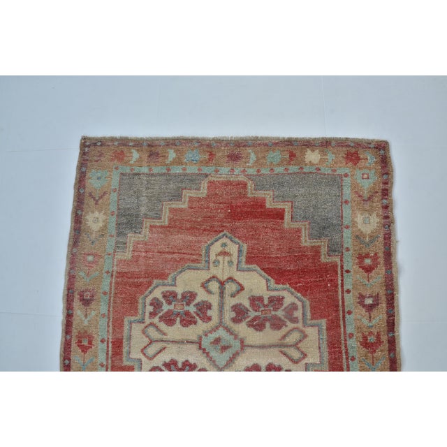 Orange Oushak Vintage Antique Hallway Runner Rug For Sale - Image 8 of 10