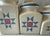Mid 20th Century Set of 3 Vintage Ceramic Canisters With Hand Painted Quilted Star Pattern For Sale - Image 5 of 11