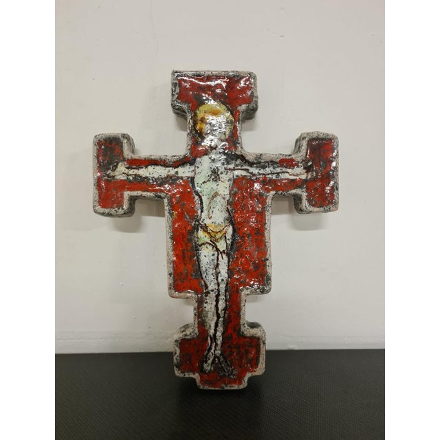 Ceramic Crucifix from La Cava, 1950s For Sale - Image 15 of 15