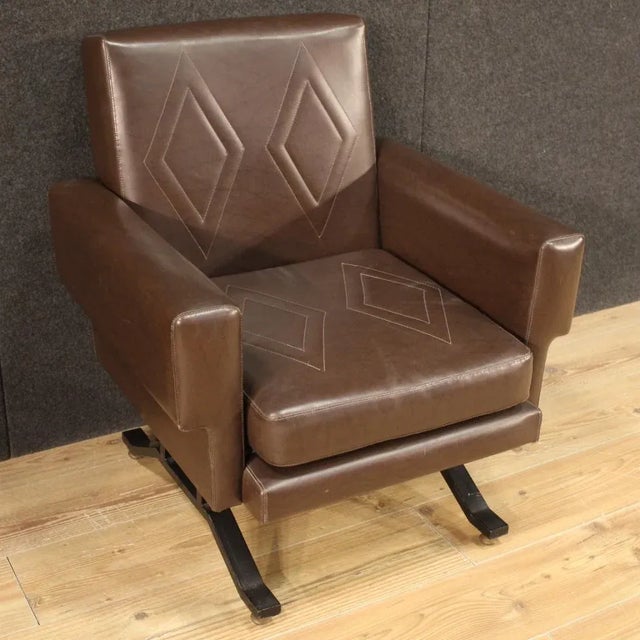 Set of Italian Skai Armchairs For Sale - Image 4 of 13