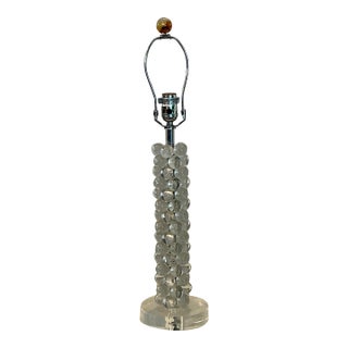 Vintage Arteriors Lucite Bubble Table Lamp, Amber Finial For Sale