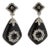 Miriam Salat 'MRM' Noir Evening Black Resin and White Topaz Drop Earrings, A Pair For Sale