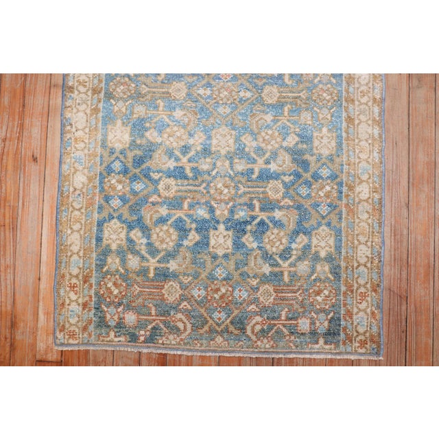 Textile Blue Small Square Malayer rug no.j2834 For Sale - Image 7 of 8
