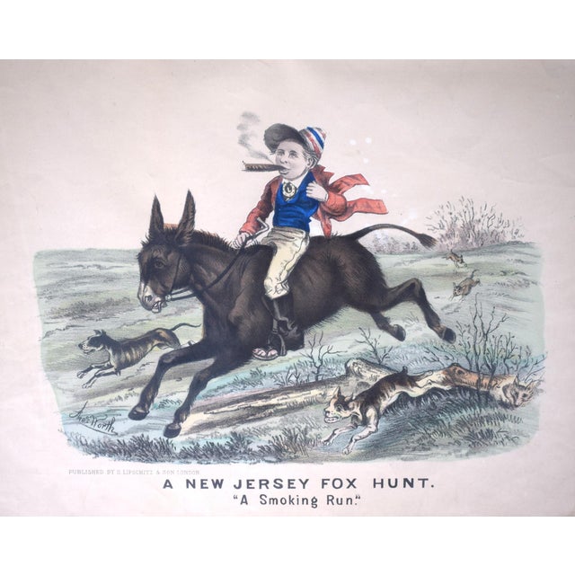 19th Century A New Jersey Fox Hunt. "A Smoking Run" Reproduction Print For Sale - Image 4 of 5