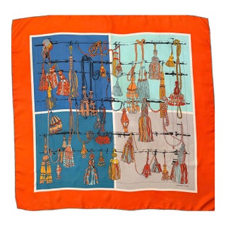 Hermès Trimmings Quadri Silk Scarf by Françoise Héron 2017 For Sale