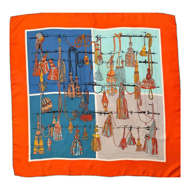 Hermès Trimmings Quadri Silk Scarf by Françoise Héron 2017 For Sale