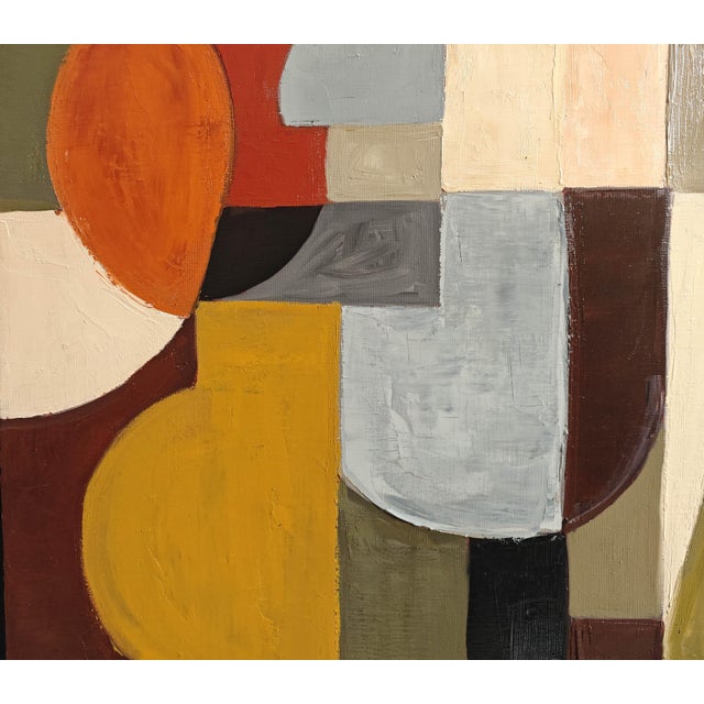 Textile Fragmented Presence- Modern Abstract Painting, Geometric, Framed by Sophie Dumont For Sale - Image 7 of 9