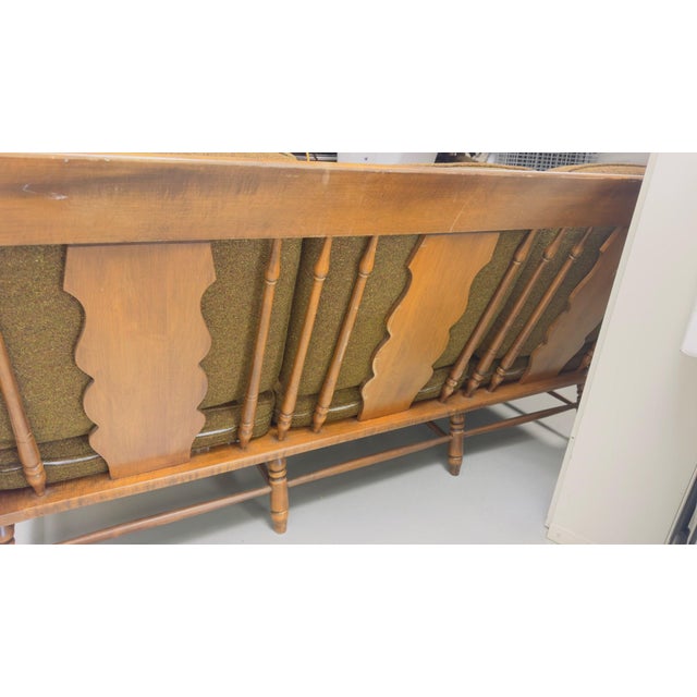 Dark Green 1950s Haywood-Wakefield Maple Sofa #497-74 (c.1950s) For Sale - Image 8 of 15