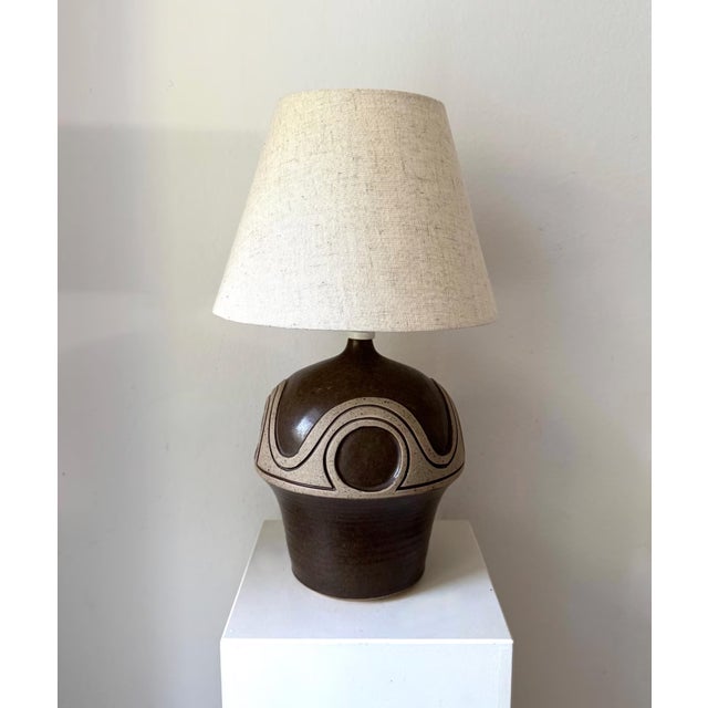 Very unique, stoneware table lamp / lamp foot designed by Marianne Starck for Michael Andersen Bornholm, Denmark, signed...