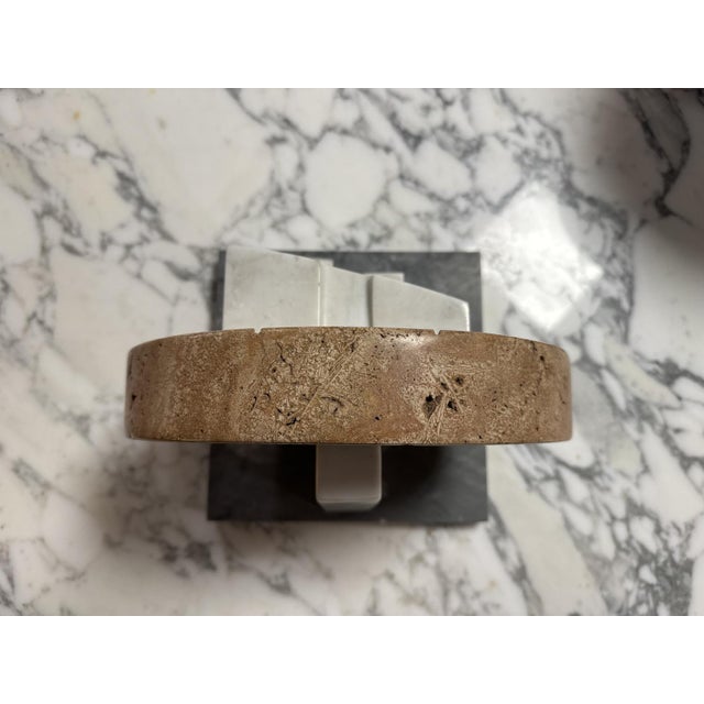 Ivan Avoscan, Kinetic Sculpture, 1970, Carrara Marble and Burgundy Stone. I have official proof of authenticity such as...