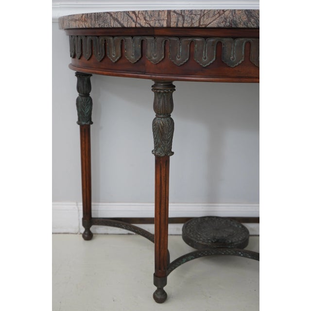 Traditional Theodore Alexander Marble Top Regency Console Table For Sale - Image 3 of 12