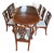 Antique Grand Regency-Style Three-Pedestal Mahogany Dining Suite, Seats 12 — Table + 10 Chairs — Brass Paw Casters For Sale