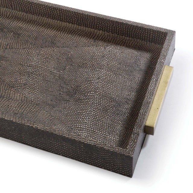 Regina Andrew Rectangle Shagreen Boutique Tray in Vintage Brown Snake For Sale - Image 4 of 5