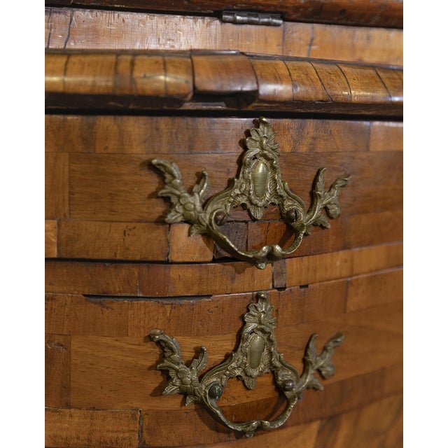 19th Century Louis XV Burled Walnut Secretary Desk For Sale - Image 4 of 9