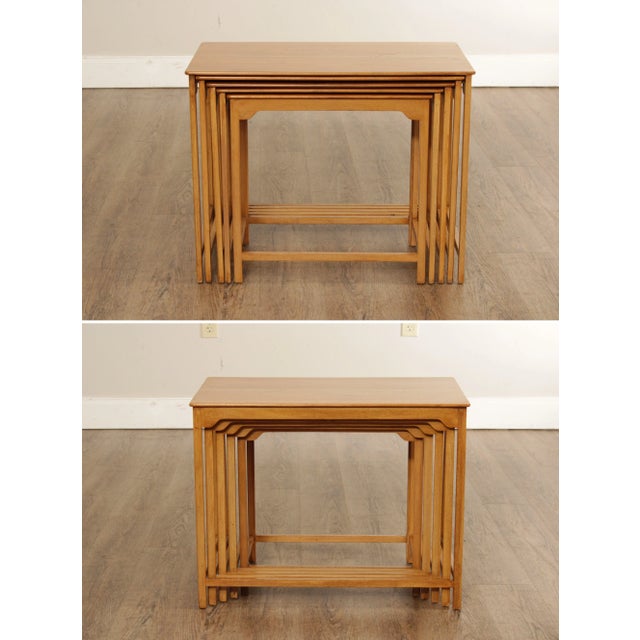 Dunbar Furniture Dunbar Edward Wormley Mid-Century Modern Walnut Nesting Tables For Sale - Image 4 of 12