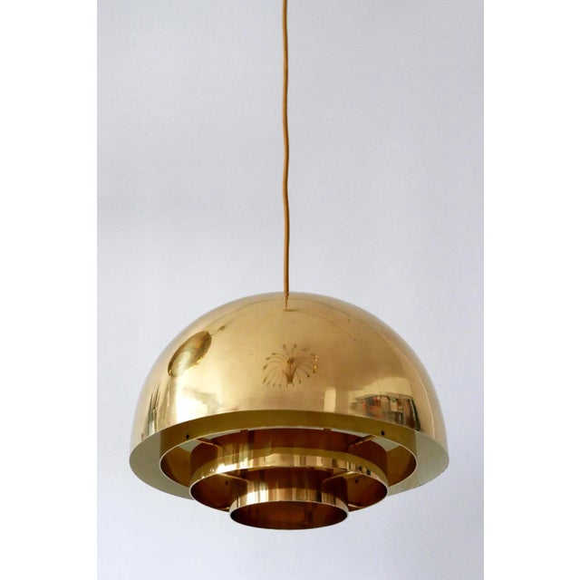 Metal German Brass Pendant Lamp from Vereinigte Werkstätten Collection, 1960s For Sale - Image 7 of 17