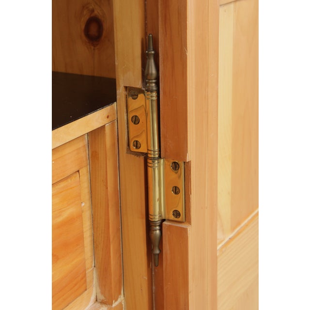 Wood Chippendale Distressed Washed Pine Bar Cabinet For Sale - Image 7 of 18