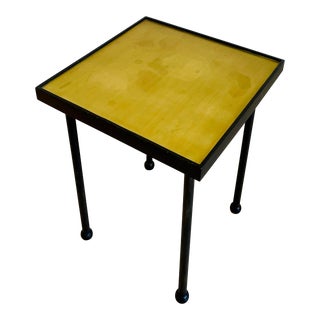 Custom Little Sabin Drinks Side Table With Brass Top For Sale