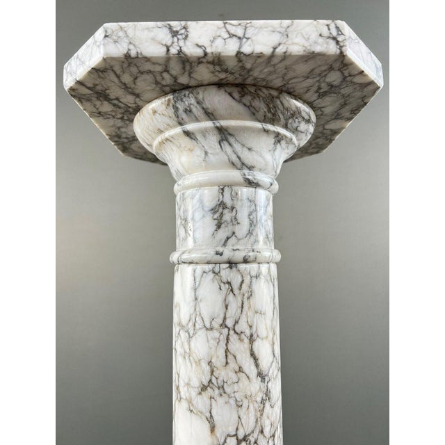 20th Century White Veined Marble Column For Sale - Image 3 of 6
