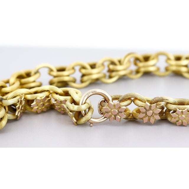 Antique Victorian Fancy 17" Belcher or Rolo Chain Link Necklace For Sale - Image 10 of 15