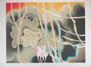 Albert Zavaro, Morning Ride, Lithograph