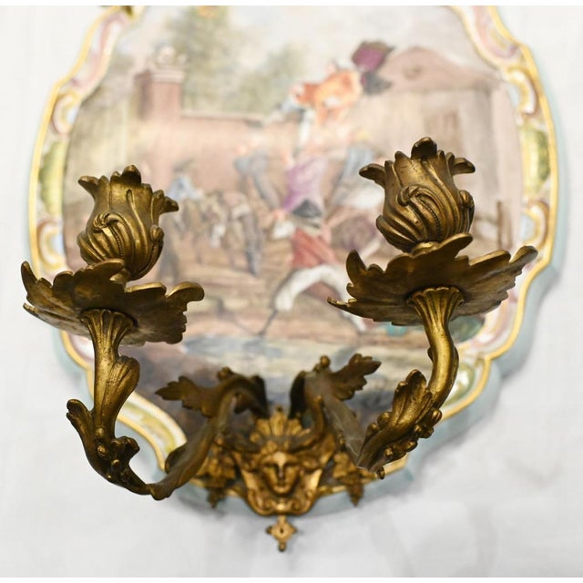 Girandole Painted Lille Porcelain Candelabra Plates, Set of 2 For Sale - Image 12 of 15
