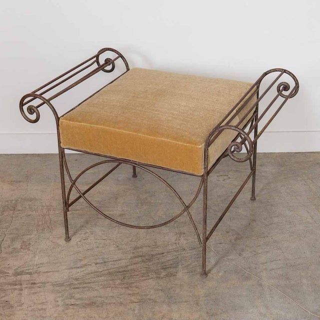 Large French Iron Curule Stool For Sale - Image 4 of 10
