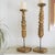Pair of Wood Turned Rustic Painted Pillar Candle Holders From India For Sale - Image 11 of 14