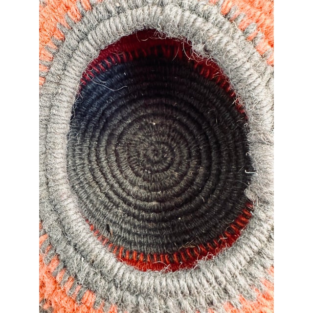 Textile 1970s Vintage Handcrafted Coiled Yarn Basket For Sale - Image 7 of 12