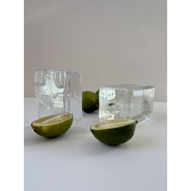 1980s Arkipelago Ice Glass Candleholders by Timo Sarpaneva for Iittala, Finland, 1980s, Set of 3 For Sale - Image 5 of 15