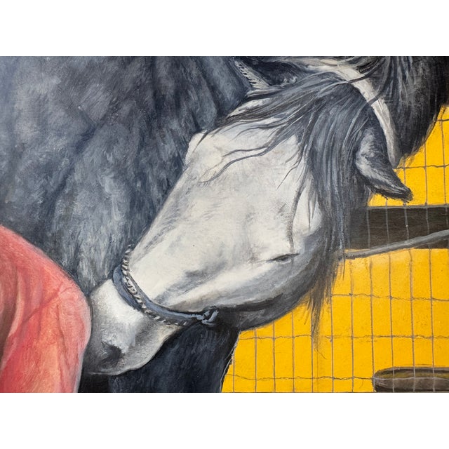 Original Oil Painting of Irish Draught Horse in Stable by Jan Gordon Brown, 2014 For Sale - Image 6 of 12