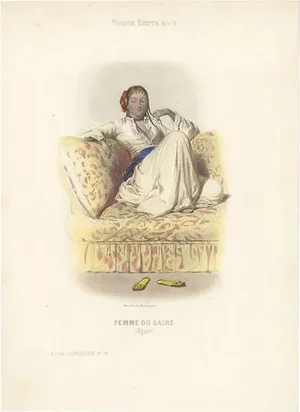 Aubert, Costume Illustration of a Woman, Cairo, 1850, Print