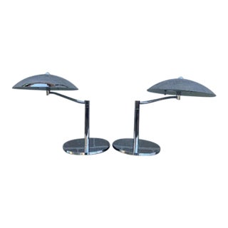 Mid 20th Century Mid Century Modern Space Age Flying Saucer Style Table Lamp - Pair For Sale