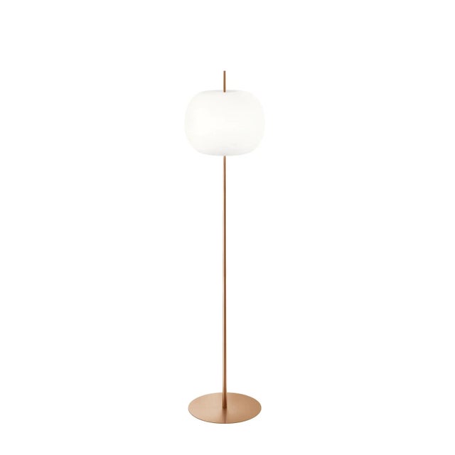 Metal Kushi Xl' Opaline Glass and Metal Floor Lamp for Kdln in Black For Sale - Image 7 of 10