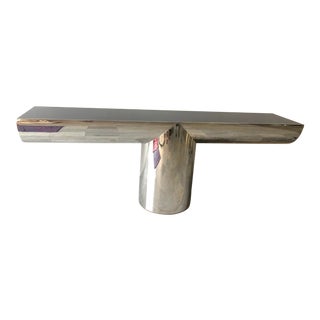 Mid-Century Modern J. Wade Beam Brueton Tee Console Table For Sale