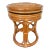 Vintage Italian Round Rattan Bamboo and Cane Stool With Woven Top For Sale