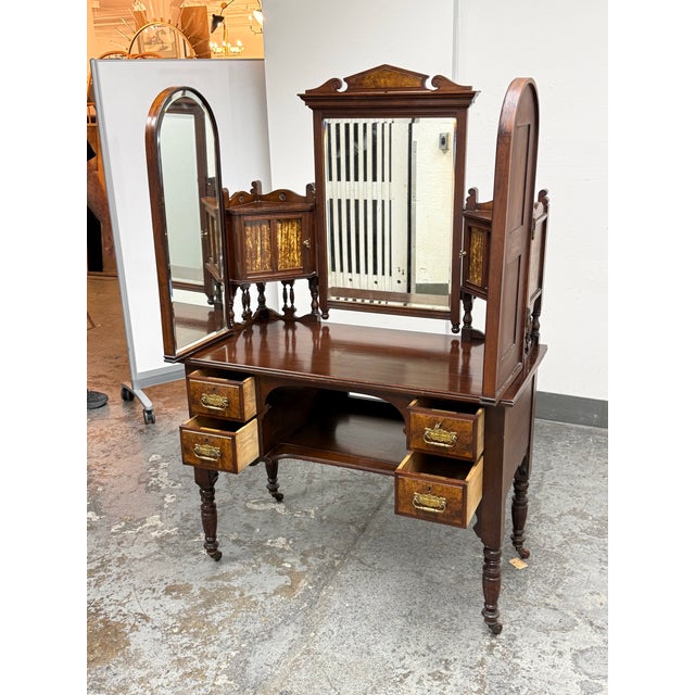 Victorian Victorian Style Walnut Dressing Table, Antique For Sale - Image 3 of 12