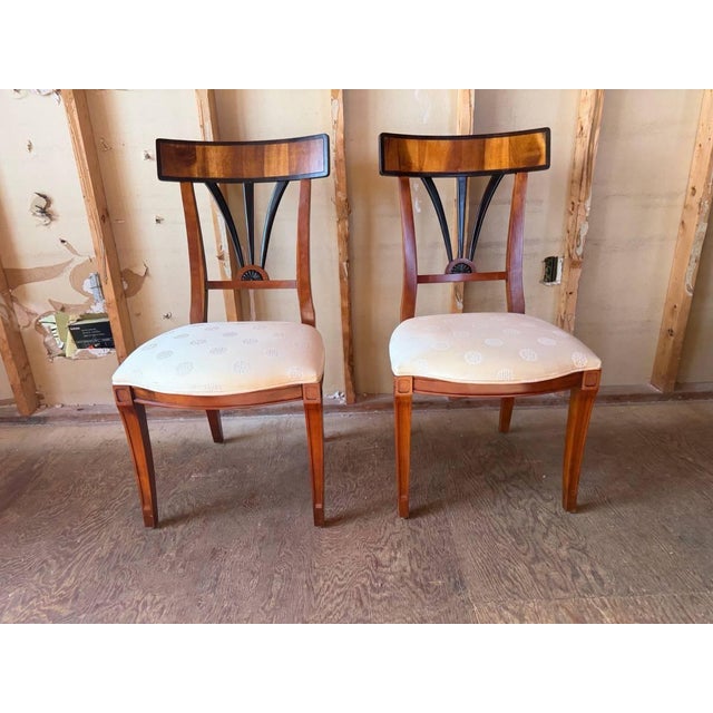 Neoclassical Late 20th Century Set of 4 Century Neoclassical Style Dining Room Chairs For Sale - Image 3 of 17