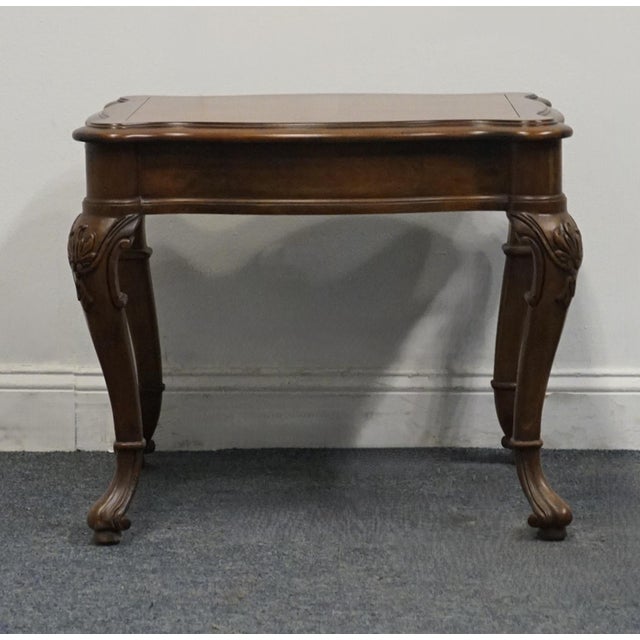 Century Furniture Banded Bookmatched Mahogany Traditional Style 22" Accent End Table For Sale - Image 10 of 12