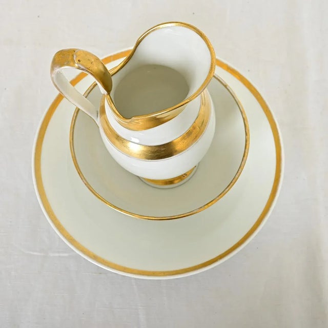 19th Century French 19th Century Old Paris Porcelain Bowls & Pitcher - Set of 3 For Sale - Image 5 of 7